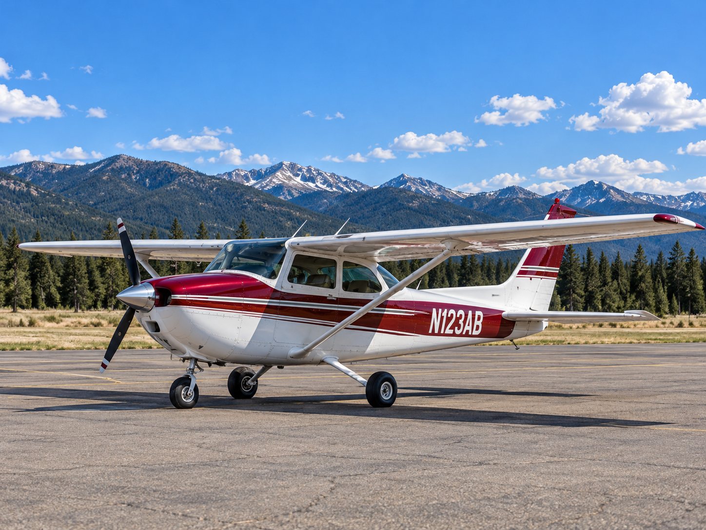 A Cessna 172 on the ramp